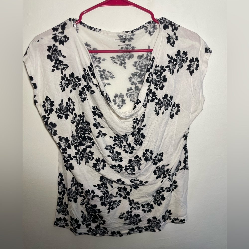 Ny & Company Black Floral Blouse